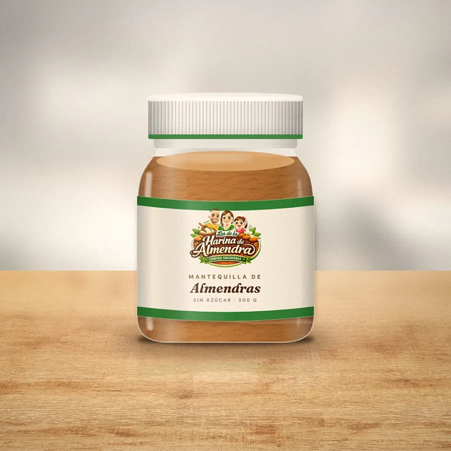 Mantequilla de almendra sin azúcar 300 g — Los de la Harina de Almendra